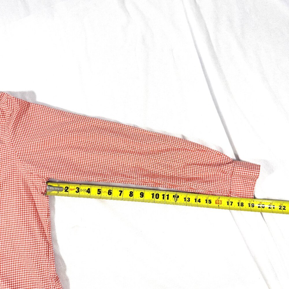 POLO Ralph lauren Button Up Shirt L Brick Red Check 100% Cotton - Picture 7 of 8